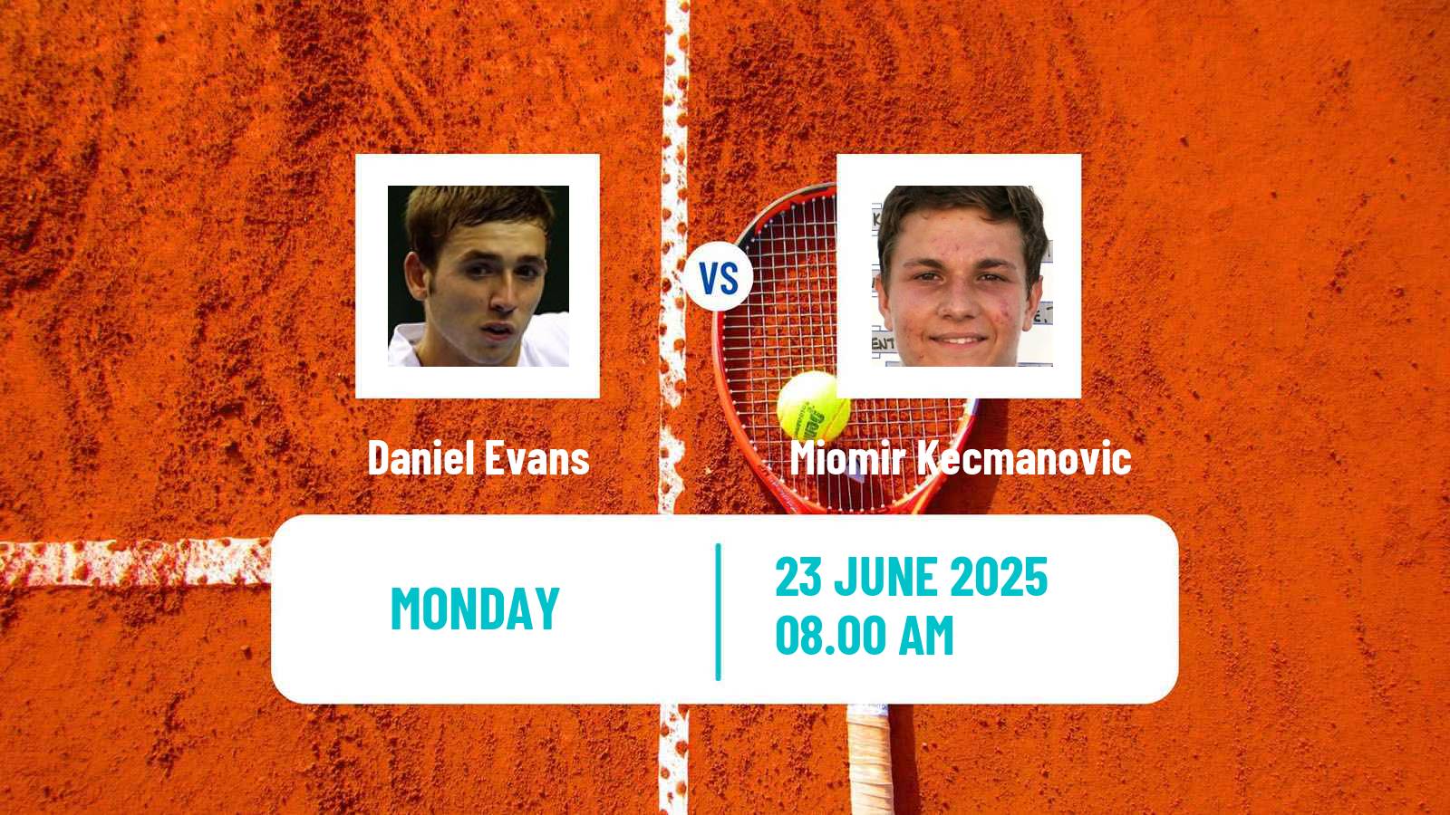 Tennis ATP Eastbourne Daniel Evans - Miomir Kecmanovic