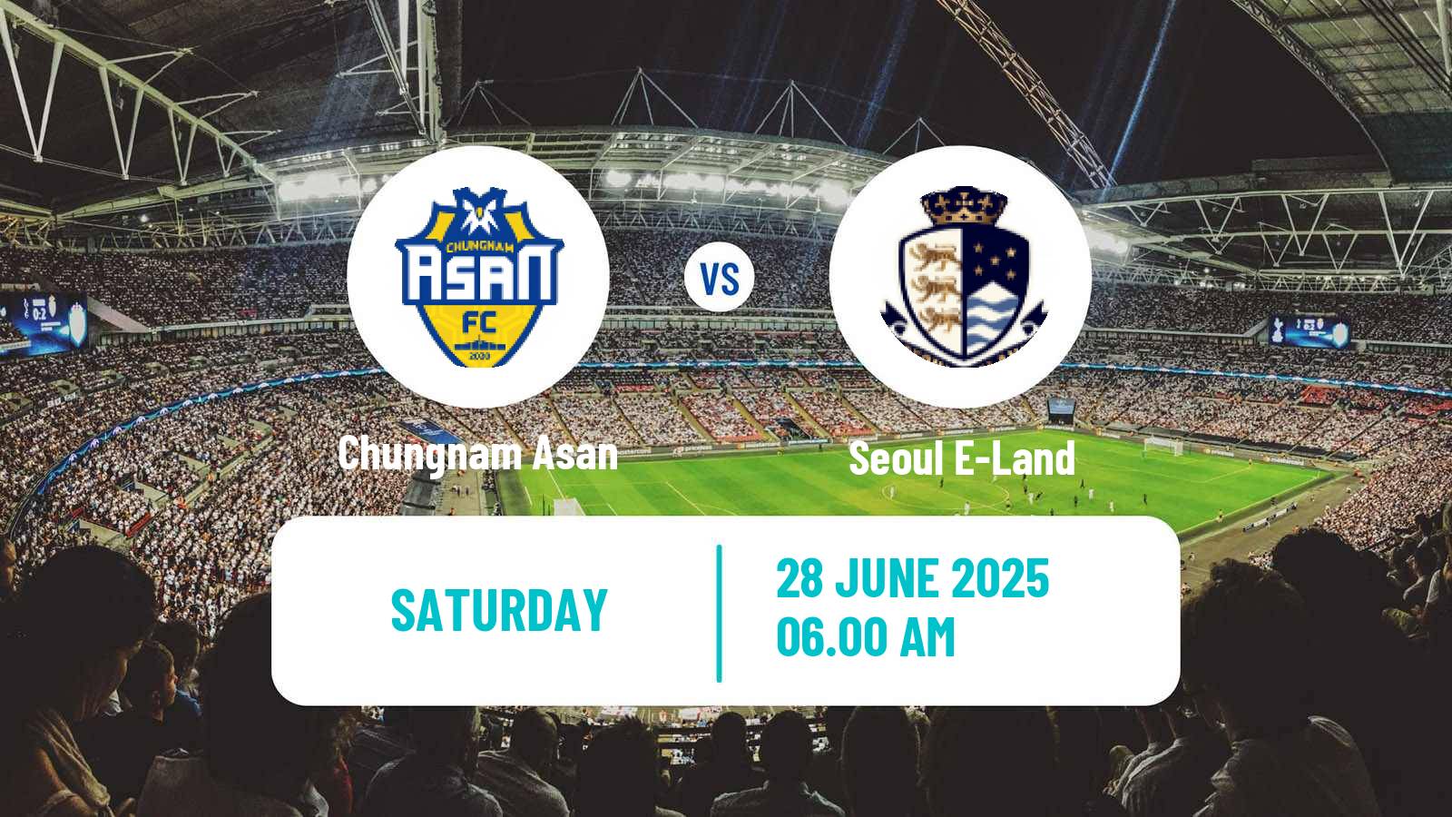 Soccer South Korean K-League 2 Chungnam Asan - Seoul E-Land