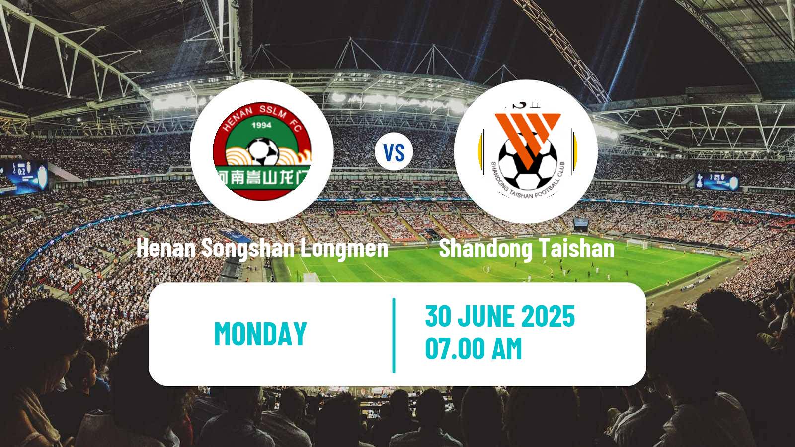 Soccer Chinese Super League Henan Songshan Longmen - Shandong Taishan