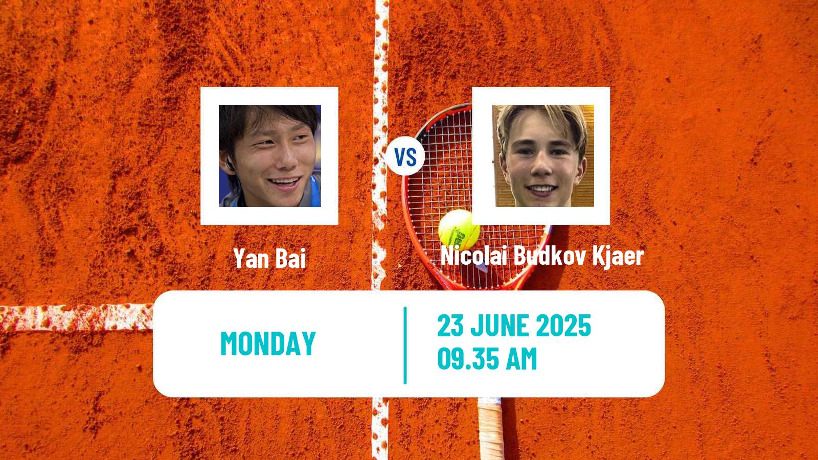 Tennis ATP Wimbledon Yan Bai - Nicolai Budkov Kjaer