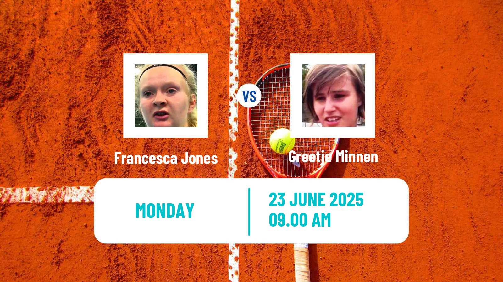 Tennis WTA Eastbourne Francesca Jones - Greetje Minnen