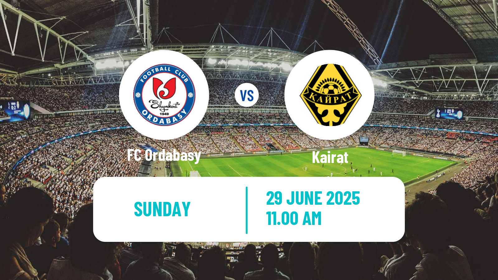 Soccer Kazakh Premier League Ordabasy - Kairat