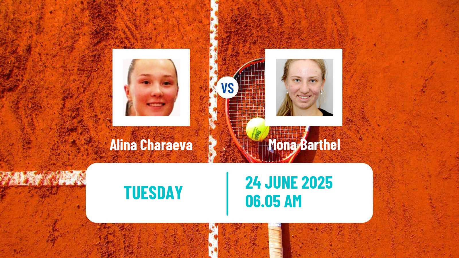 Tennis WTA Wimbledon Alina Charaeva - Mona Barthel