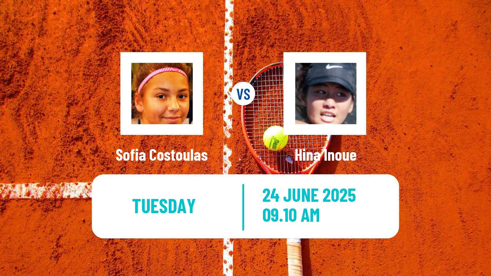 Tennis WTA Wimbledon Sofia Costoulas - Hina Inoue