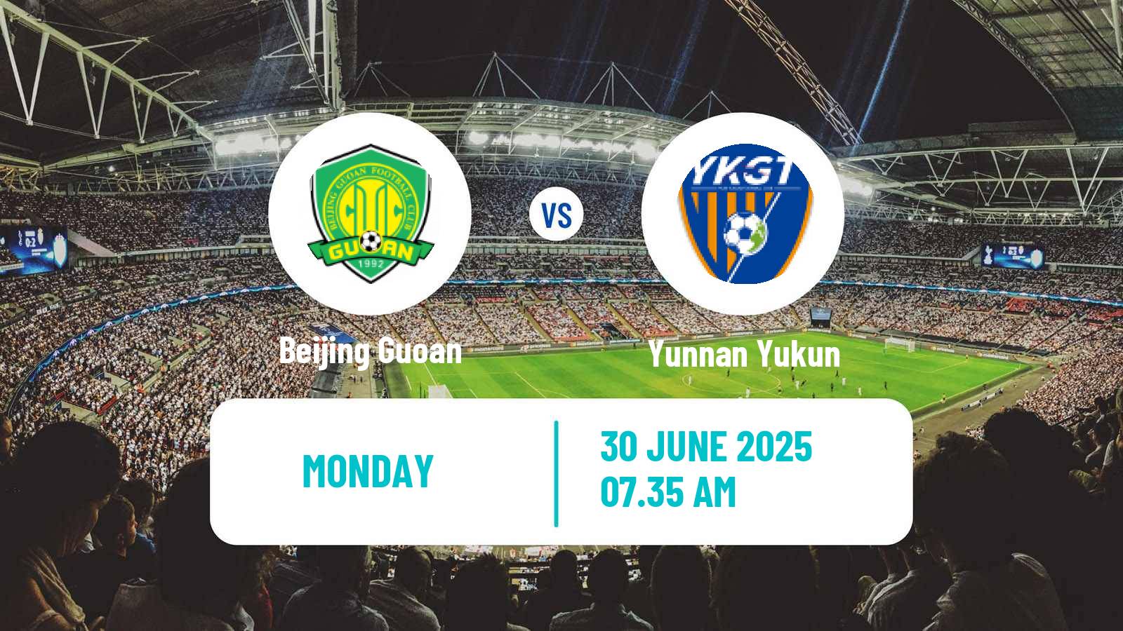 Soccer Chinese Super League Beijing Guoan - Yunnan Yukun