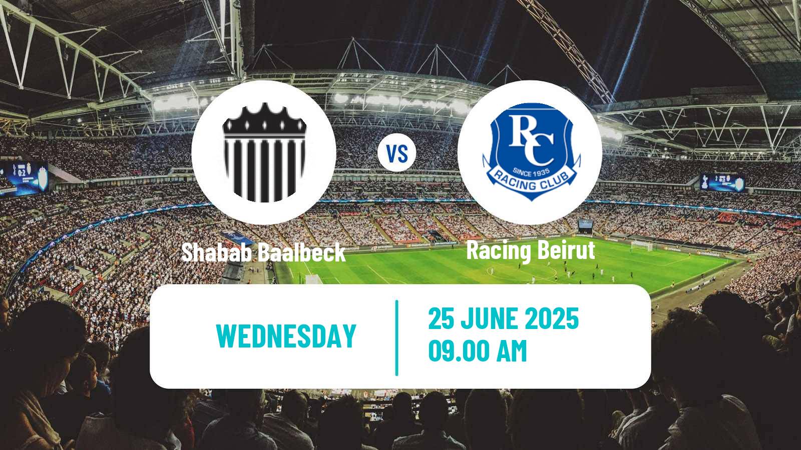 Soccer Lebanese Premier League Shabab Baalbeck - Racing Beirut