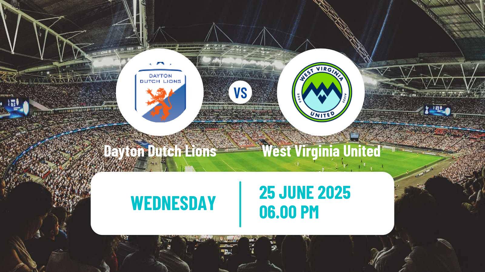 Soccer USL League Two Dayton Dutch Lions - West Virginia United