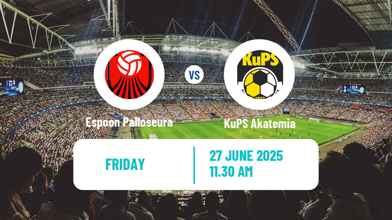 Soccer Finnish Ykkonen Espoon Palloseura - KuPS Akatemia