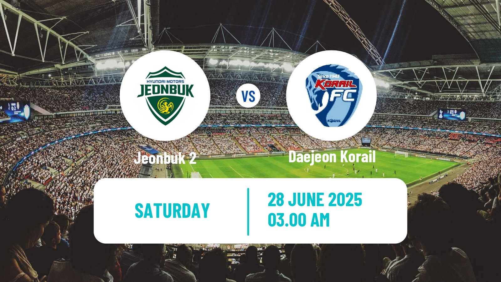 Soccer South Korean K3 League Jeonbuk 2 - Daejeon Korail