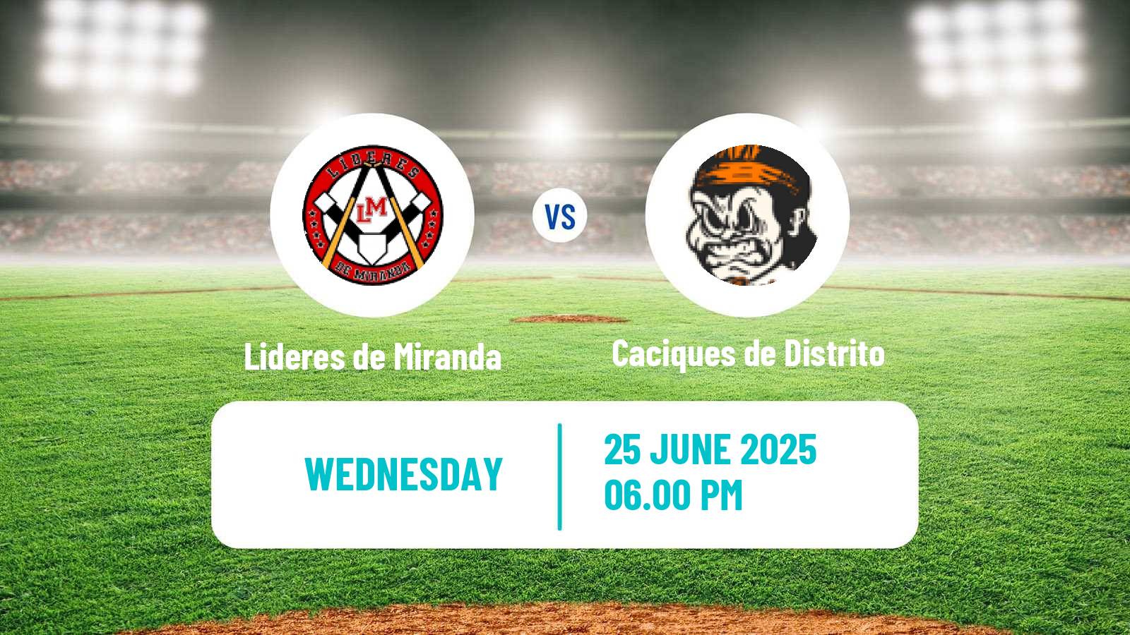 Baseball Venezuelan LMBP Lideres de Miranda - Caciques de Distrito