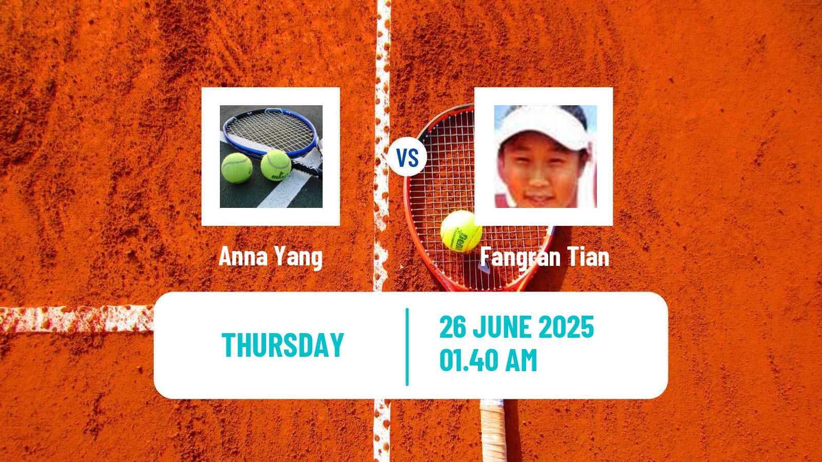 Tennis ITF W15 Hong Kong Women Anna Yang - Fangran Tian