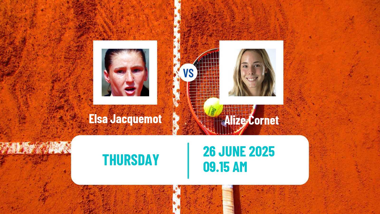 Tennis WTA Wimbledon Elsa Jacquemot - Alize Cornet