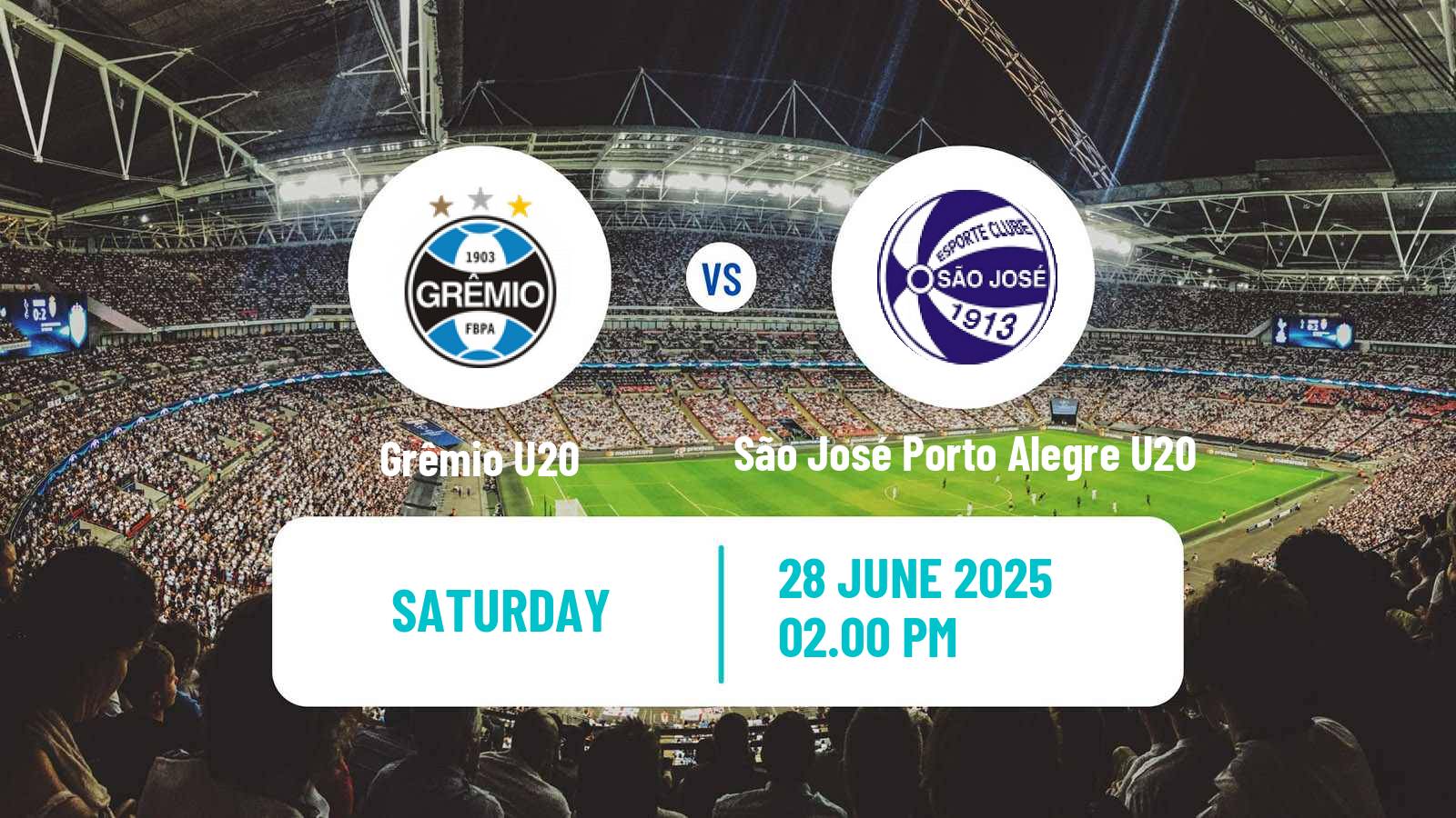 Soccer Brazilian Gaucho U20 Grêmio U20 - São José Porto Alegre U20