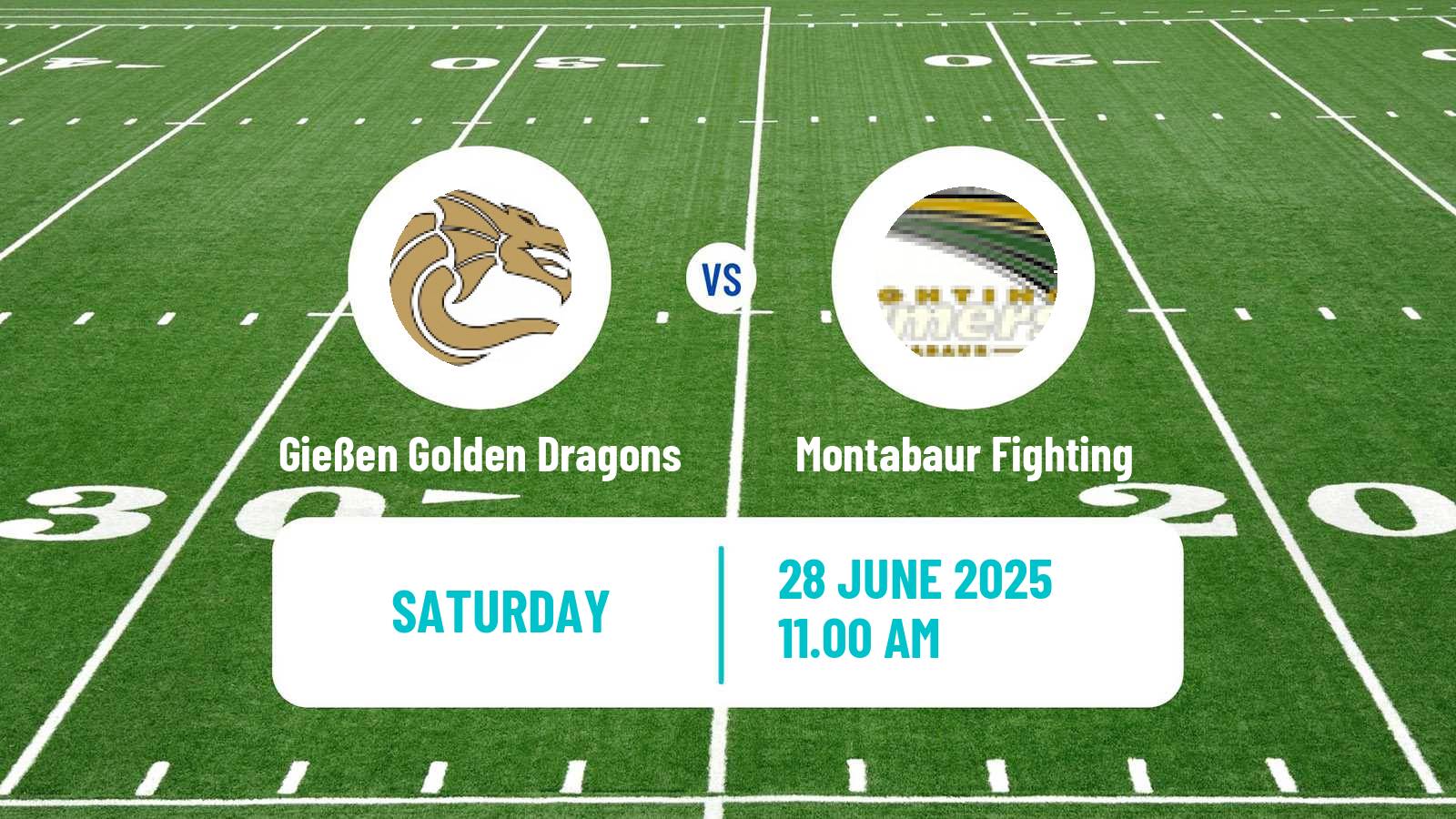 American football German GFL 2 Gießen Golden Dragons - Montabaur Fighting