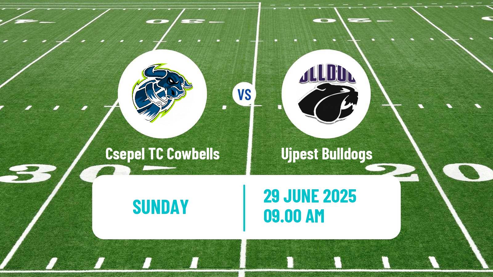 American football Hungarian HFL  American Football Csepel TC Cowbells - Ujpest Bulldogs