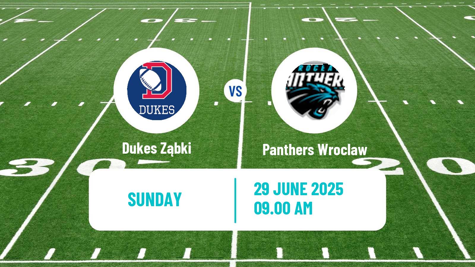American football Polish PFL 1 Dukes Ząbki - Panthers Wroclaw