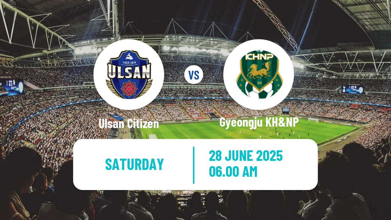 Soccer South Korean K3 League Ulsan Citizen - Gyeongju KH&NP