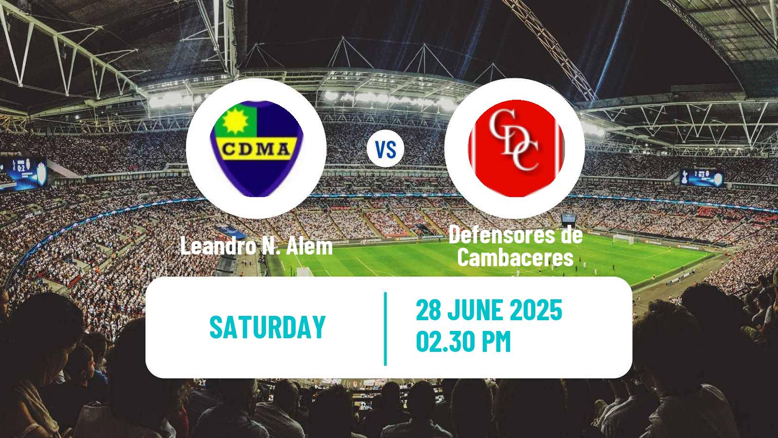 Soccer Argentinian Primera C Leandro N. Alem - Defensores de Cambaceres