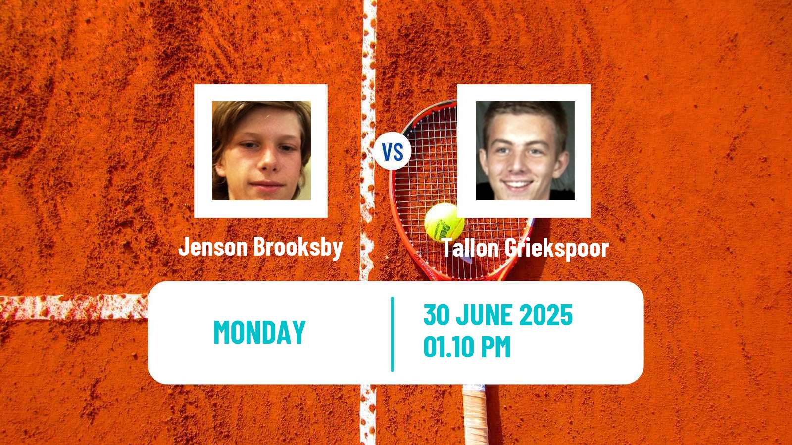 Tennis ATP Wimbledon Jenson Brooksby - Tallon Griekspoor
