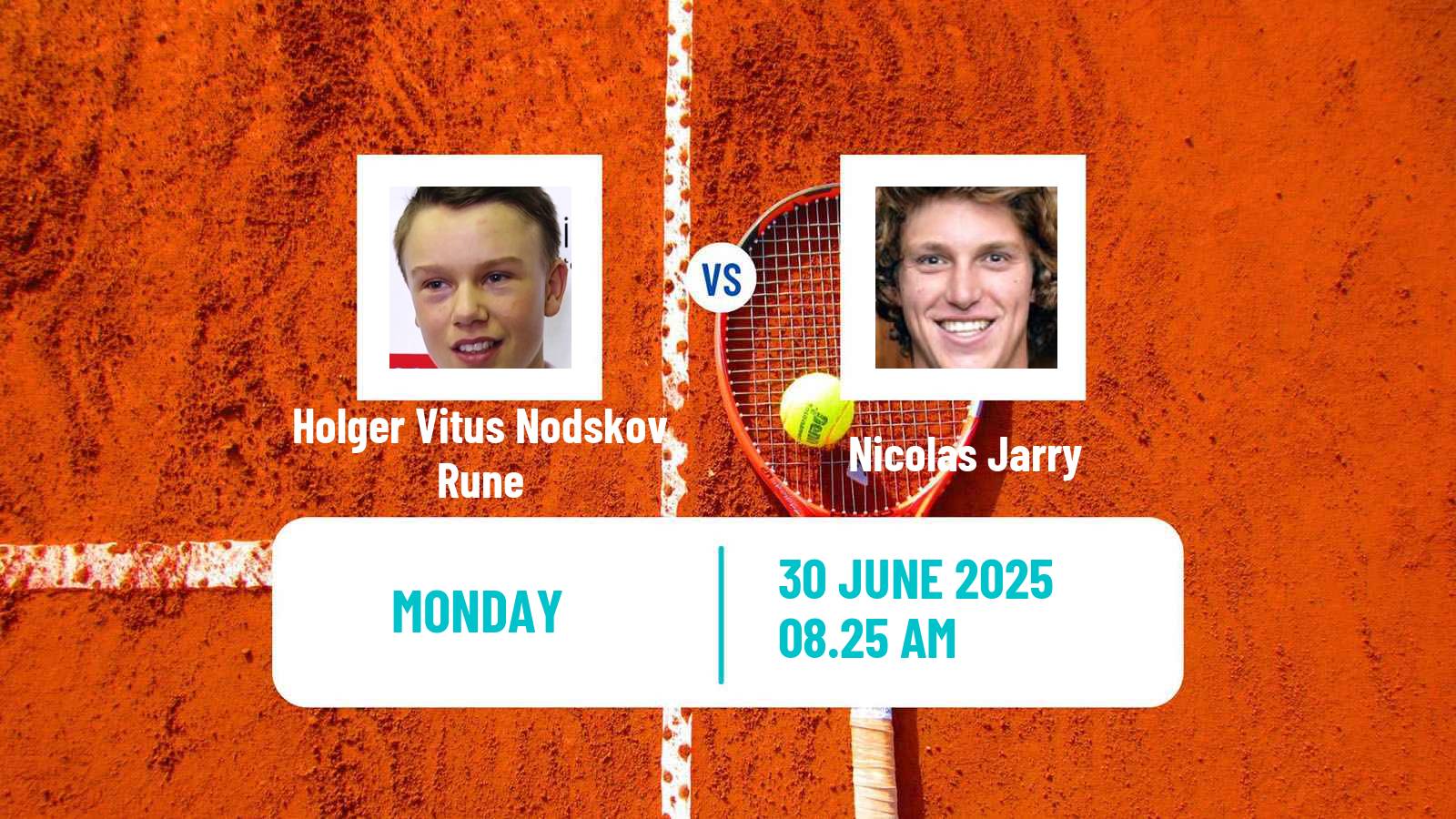 Tennis ATP Wimbledon Holger Vitus Nodskov Rune - Nicolas Jarry