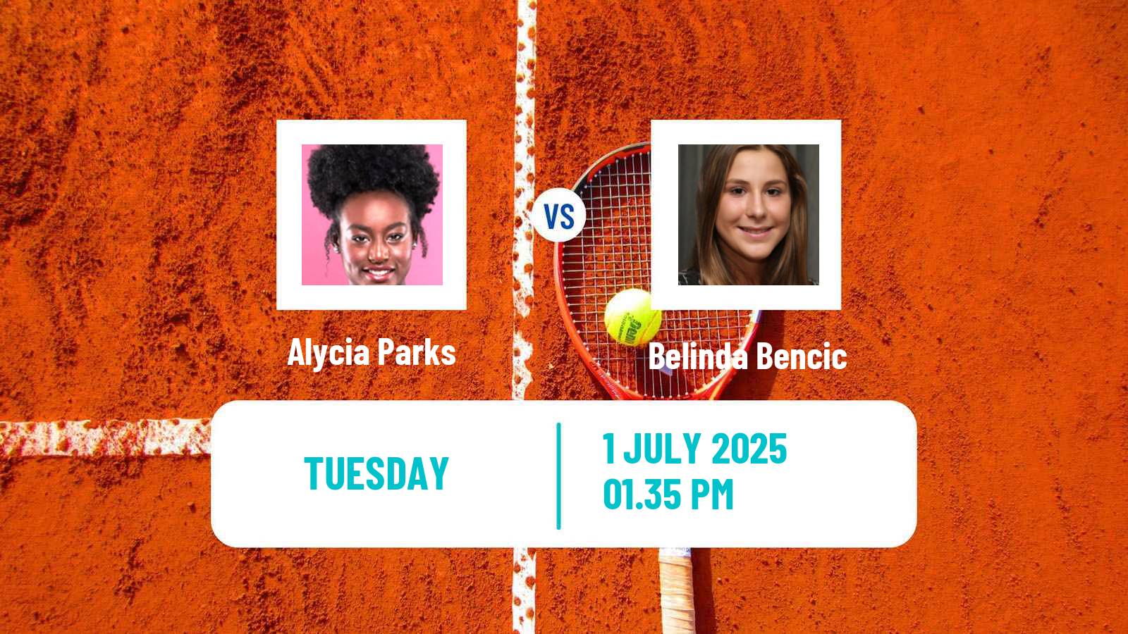 Tennis WTA Wimbledon Alycia Parks - Belinda Bencic