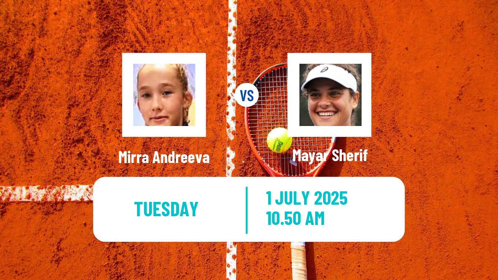 Tennis WTA Wimbledon Mirra Andreeva - Mayar Sherif