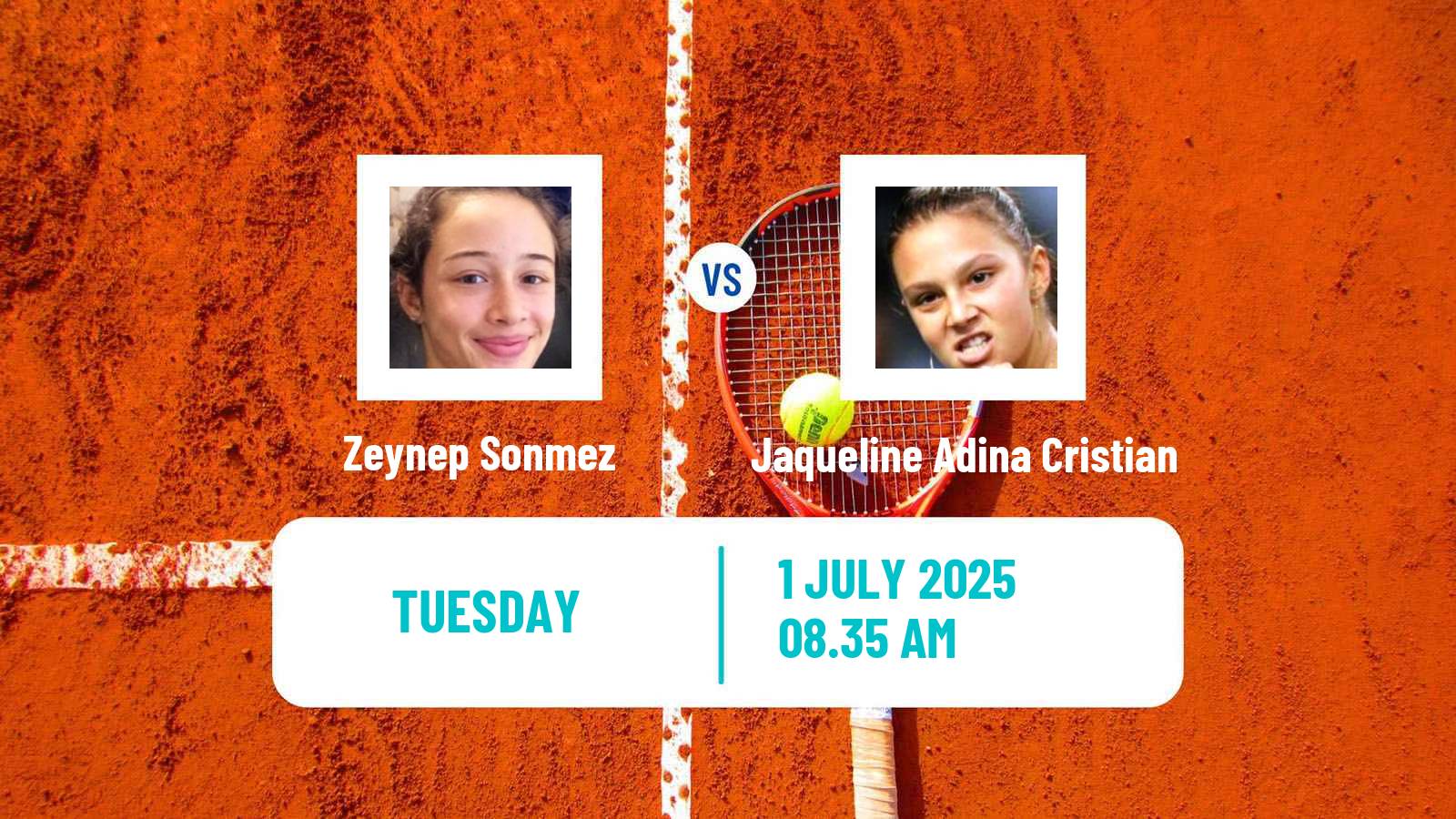 Tennis WTA Wimbledon Zeynep Sonmez - Jaqueline Adina Cristian
