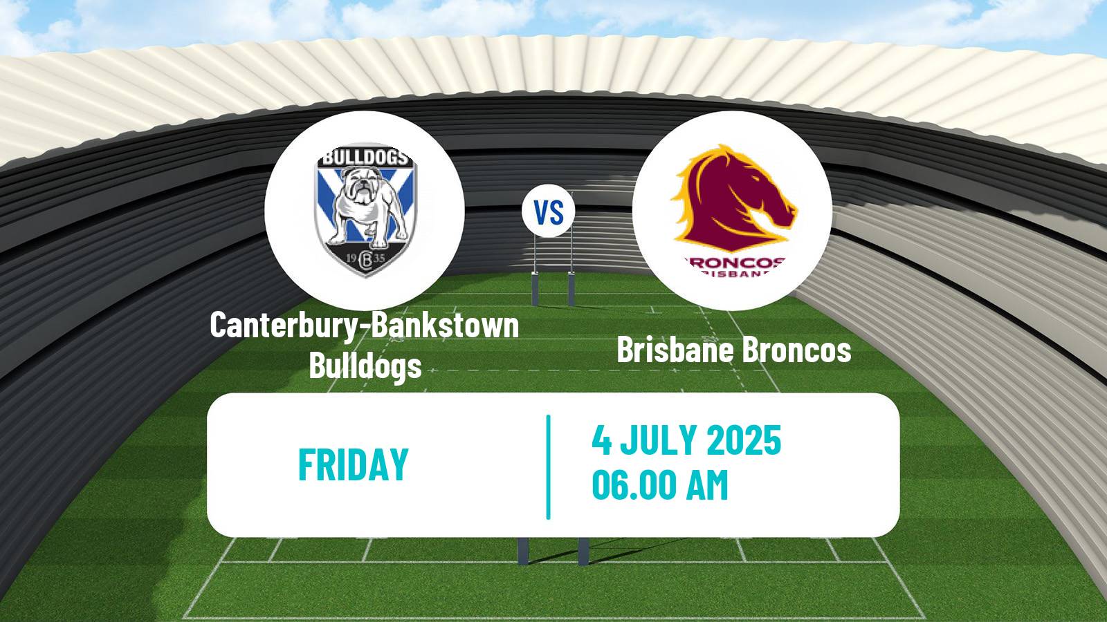 Rugby league Australian NRL Canterbury-Bankstown Bulldogs - Brisbane Broncos