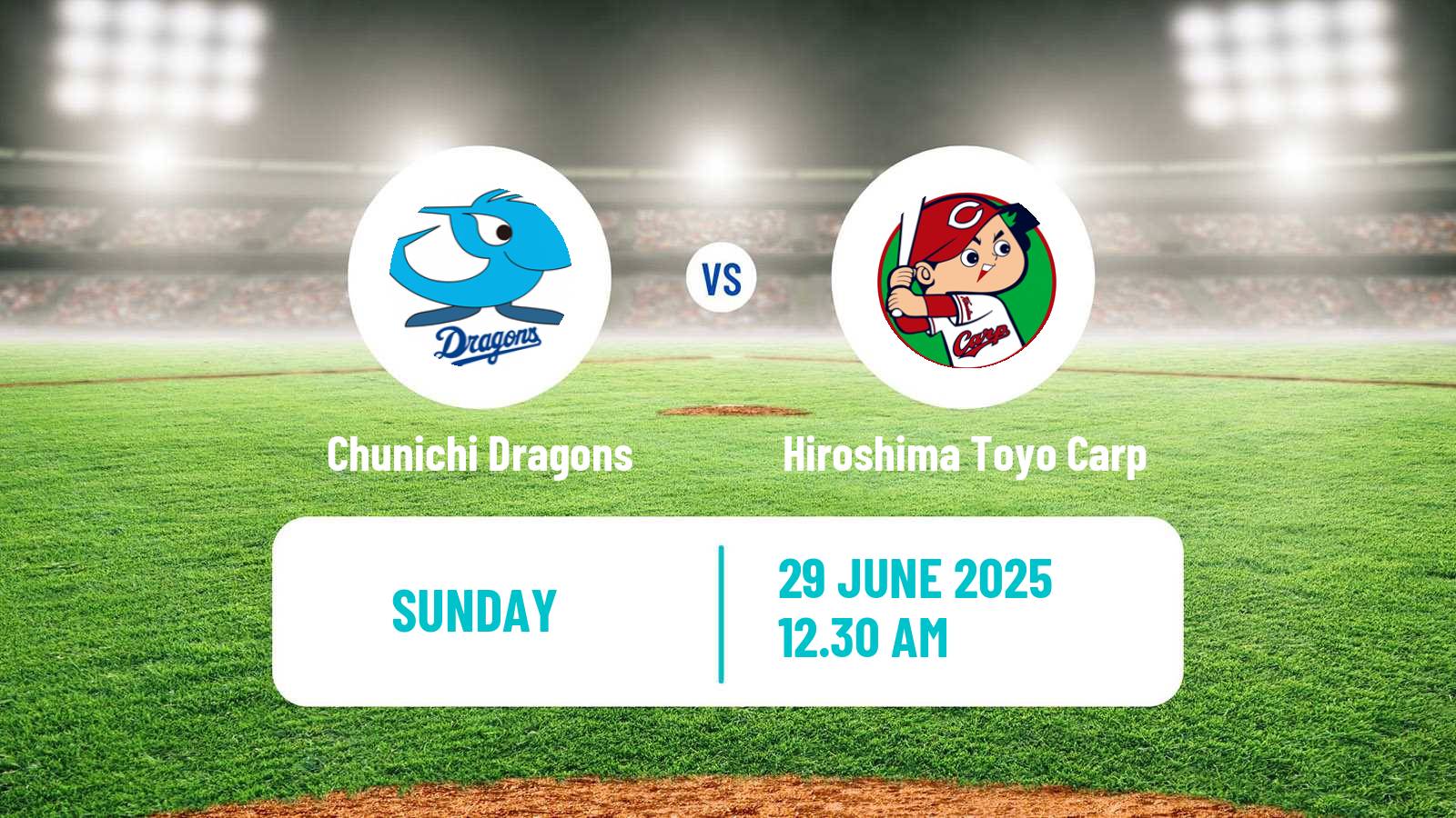 Baseball NPB Chunichi Dragons - Hiroshima Toyo Carp
