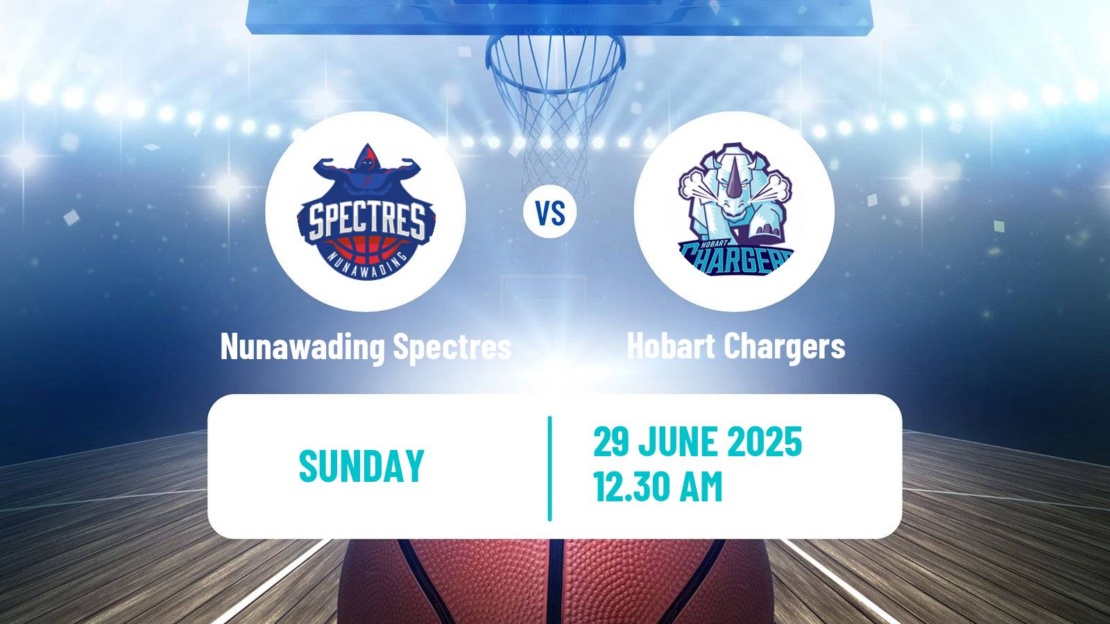 Basketball Australian NBL1 South Nunawading Spectres - Hobart Chargers