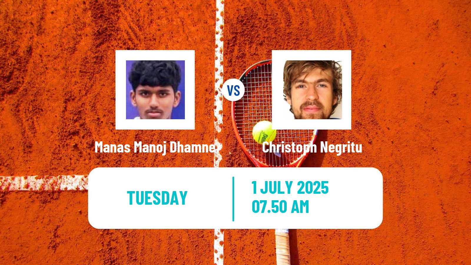 Tennis Brasov Challenger Men 2025 Manas Manoj Dhamne - Christoph Negritu