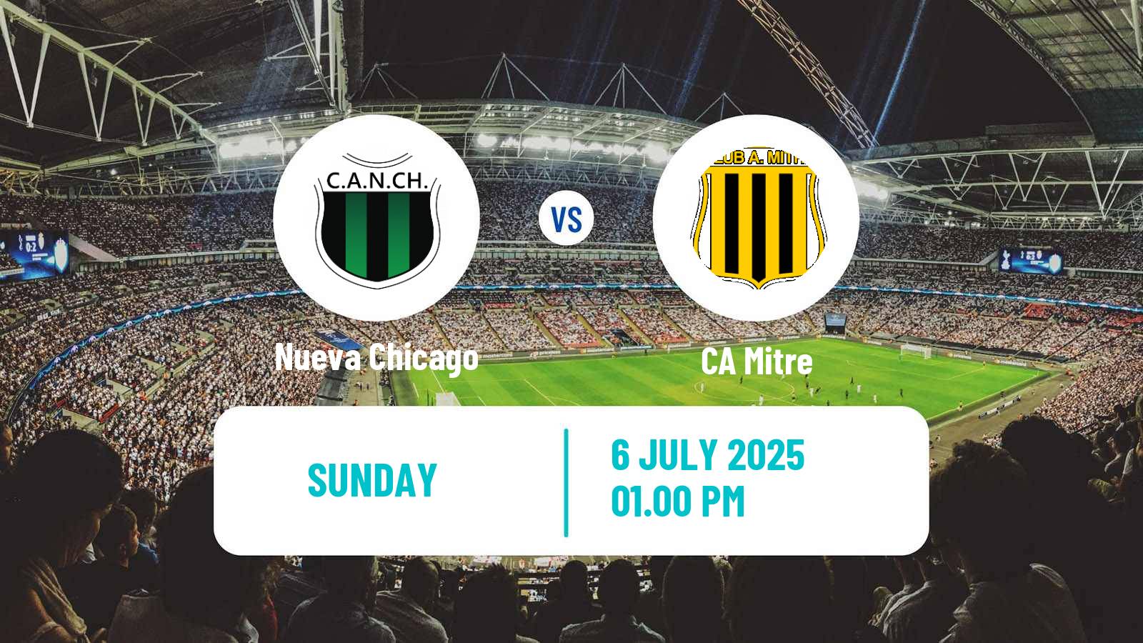 Football Argentinian Primera Nacional Nueva Chicago - Mitre