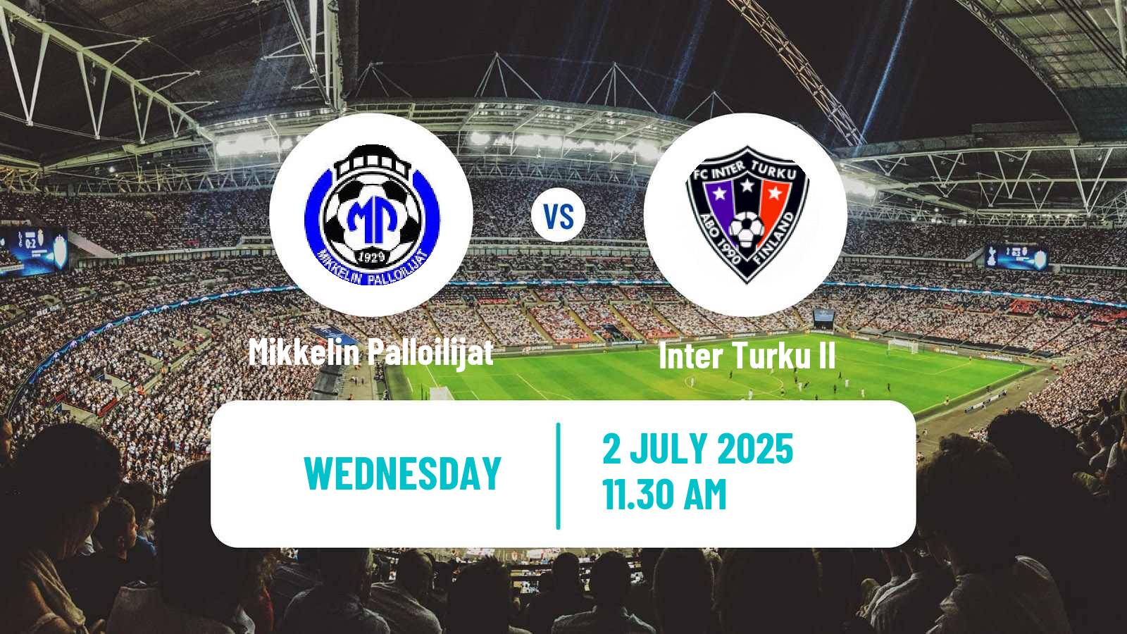 Football Finnish Ykkonen Mikkelin Palloilijat - Inter Turku II