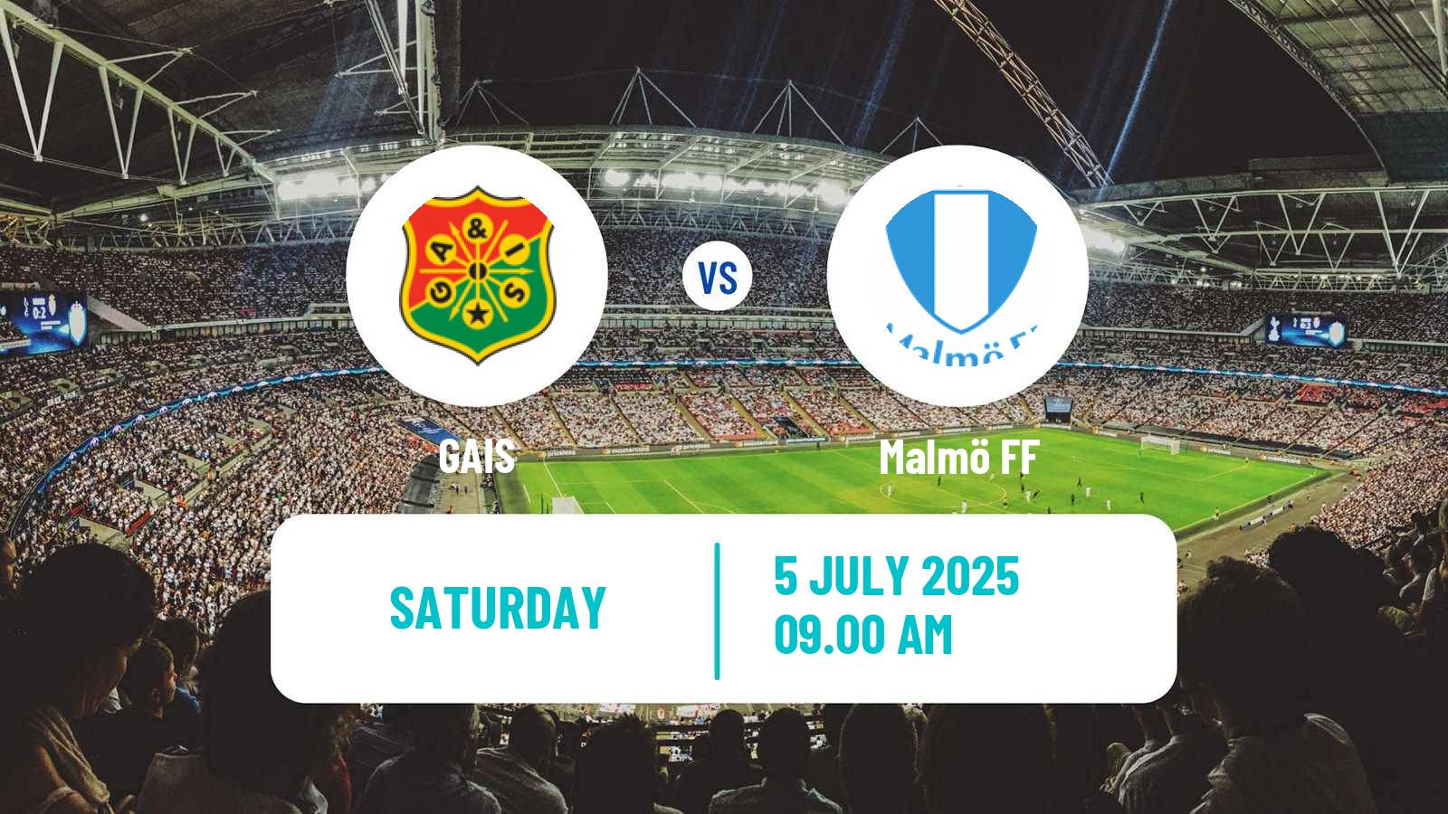Soccer Swedish Allsvenskan GAIS - Malmö