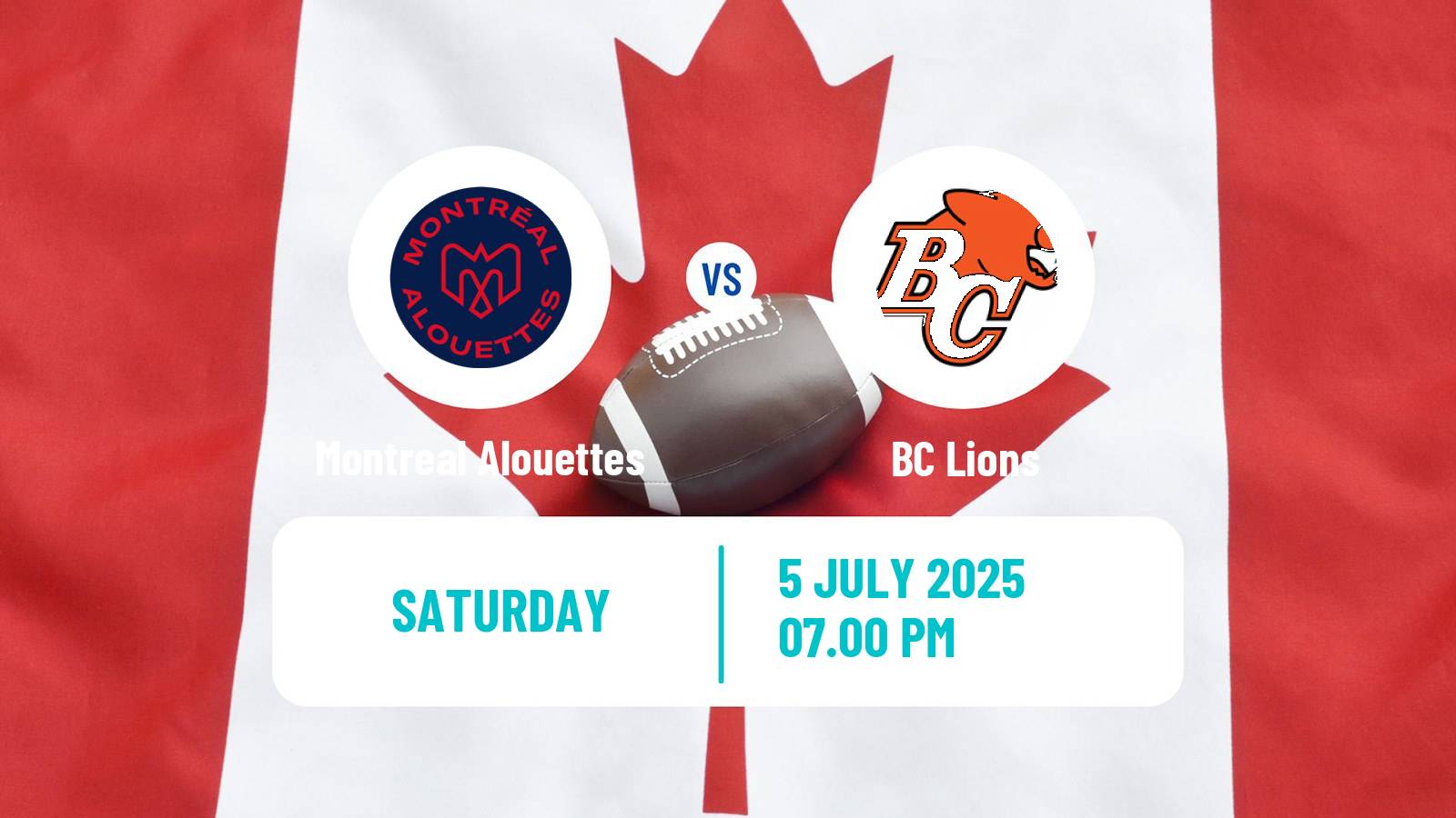 Canadian football CFL Montreal Alouettes - BC Lions