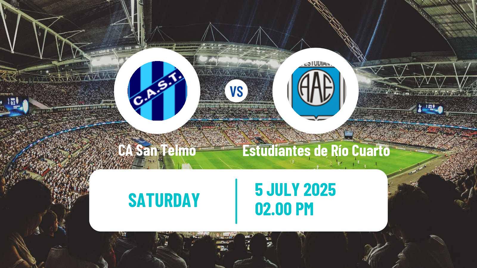 Football Argentinian Primera Nacional San Telmo - Estudiantes de Río Cuarto