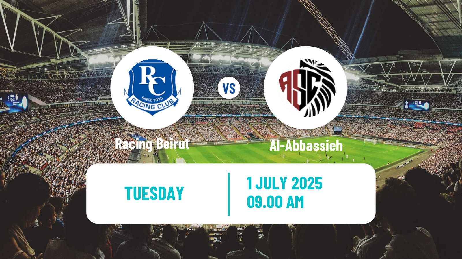 Soccer Lebanese Premier League Racing Beirut - Al-Abbassieh