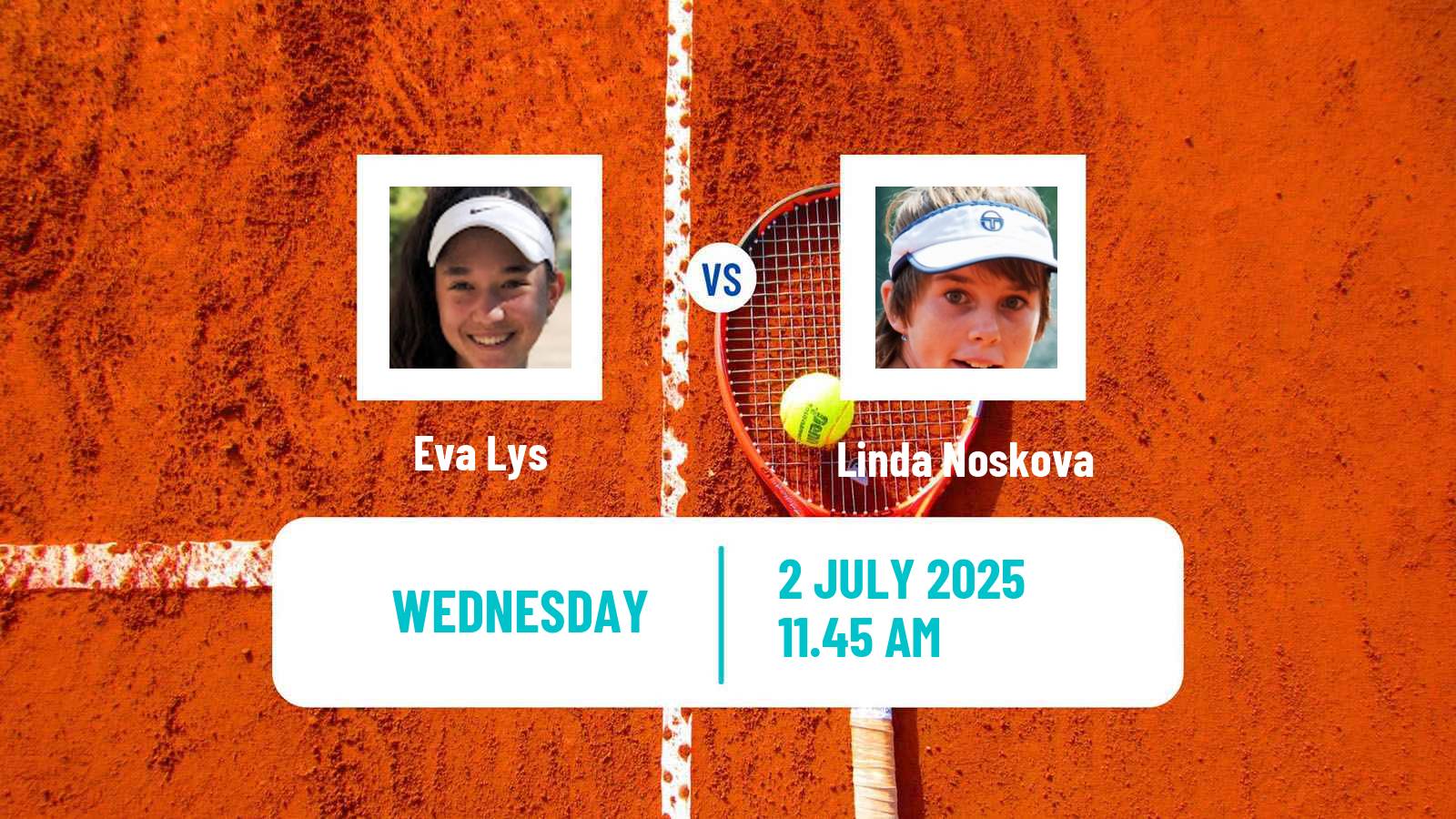 Tennis WTA Wimbledon Eva Lys - Linda Noskova
