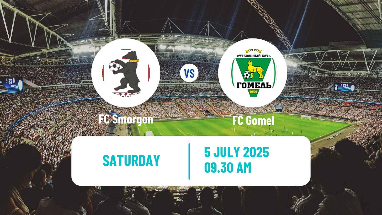 Soccer Belarusian Vysshaya Liga Smorgon - Gomel