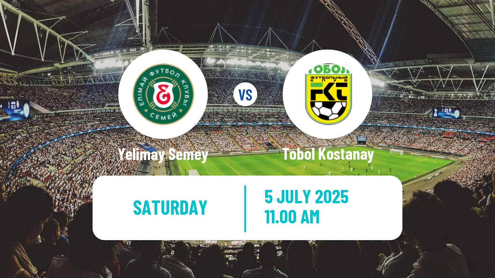 Soccer Kazakh Premier League Yelimay Semey - Tobol Kostanay