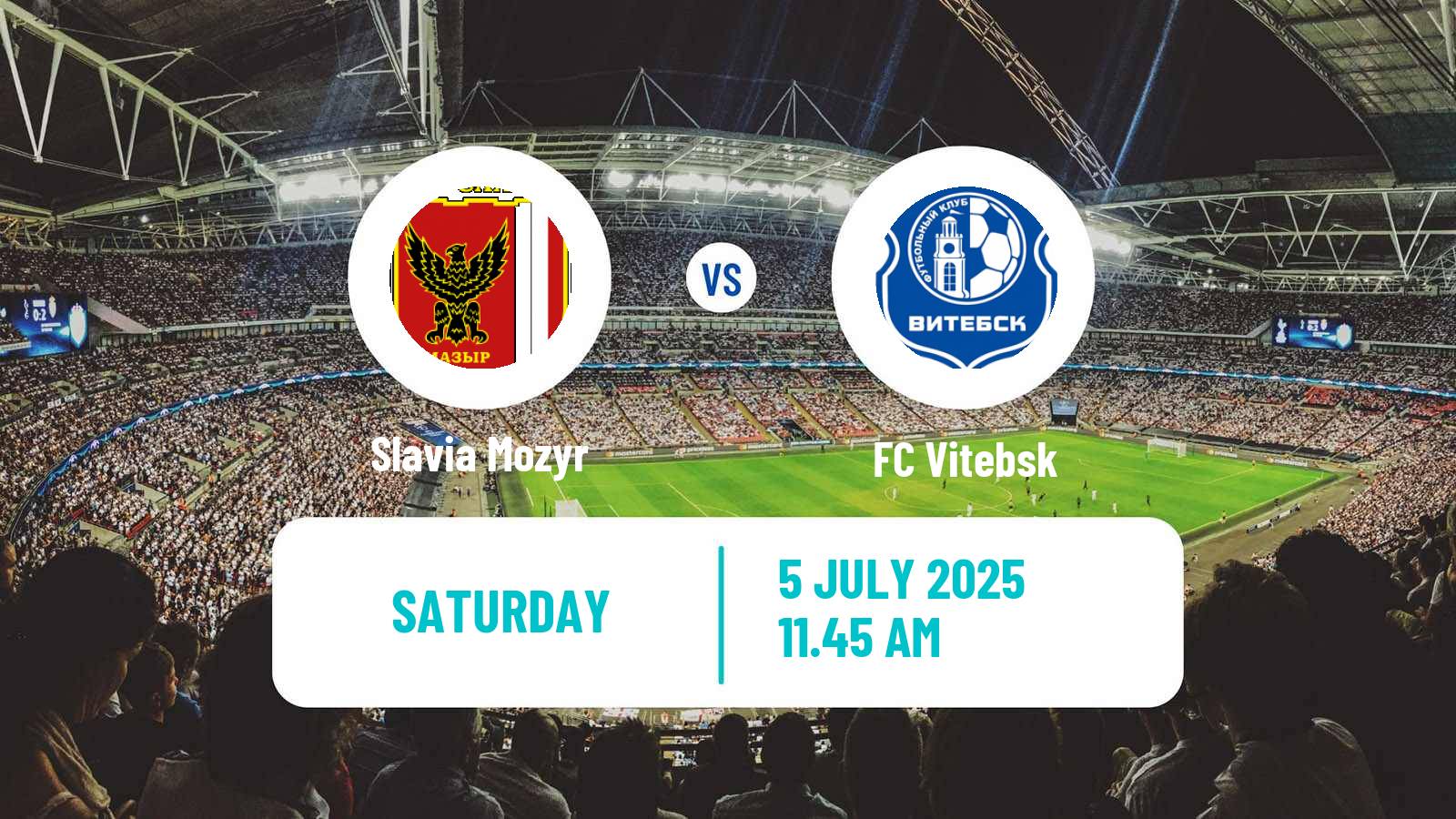 Soccer Belarusian Vysshaya Liga Slavia Mozyr - Vitebsk