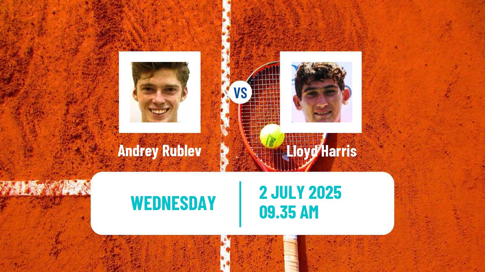 Tennis ATP Wimbledon Andrey Rublev - Lloyd Harris