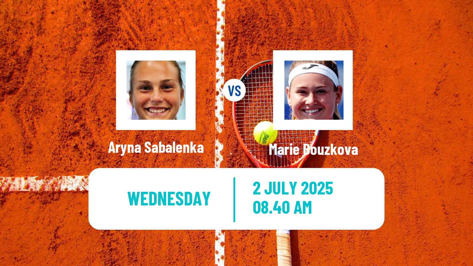 Tennis WTA Wimbledon Aryna Sabalenka - Marie Bouzkova
