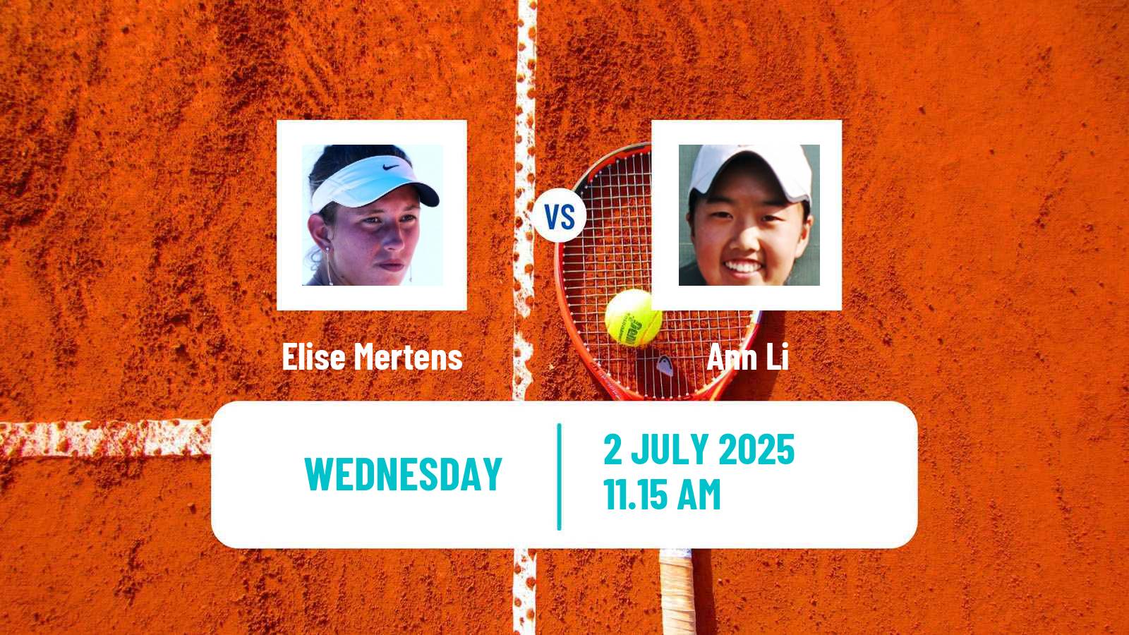 Tennis WTA Wimbledon Elise Mertens - Ann Li
