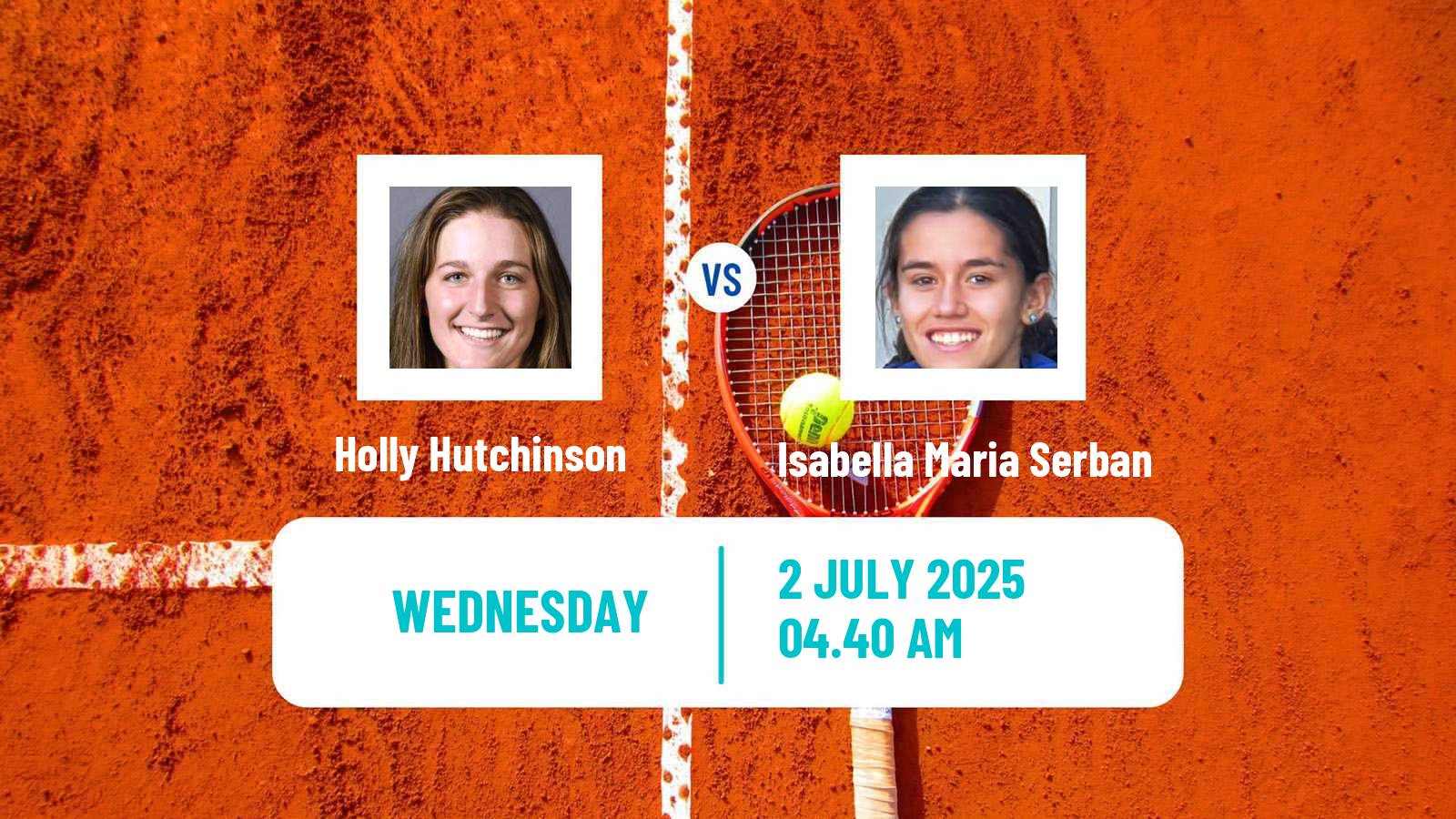 Tennis ITF W15 Bissy Chambery Women Holly Hutchinson - Isabella Maria Serban