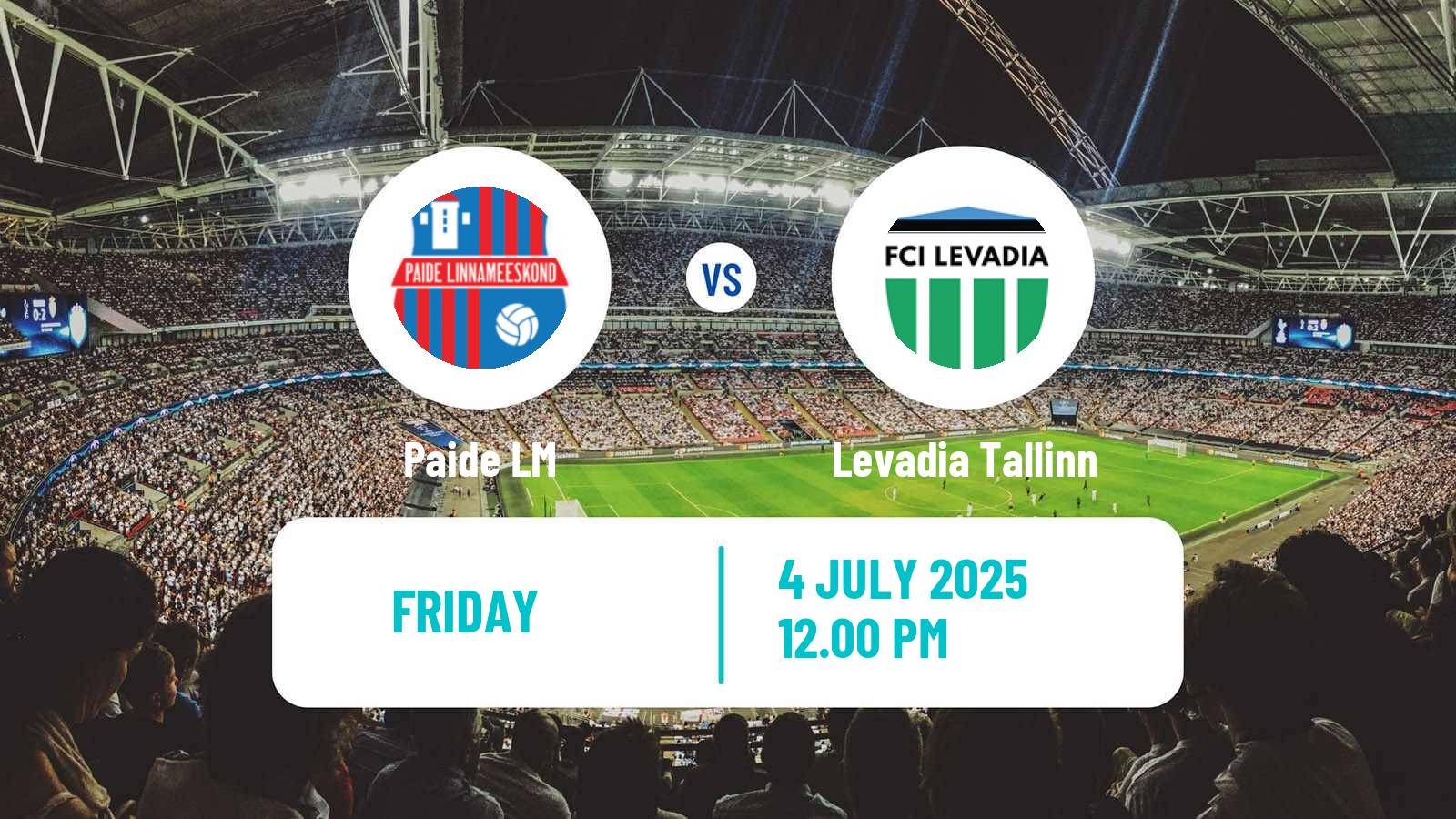 Soccer Estonian Meistriliiga Paide LM - Levadia Tallinn