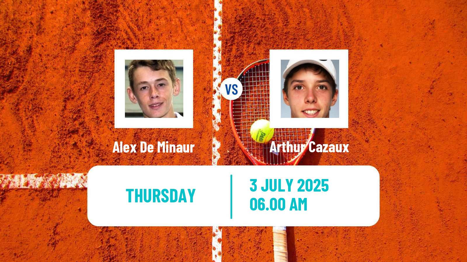 Tennis ATP Wimbledon Alex De Minaur - Arthur Cazaux