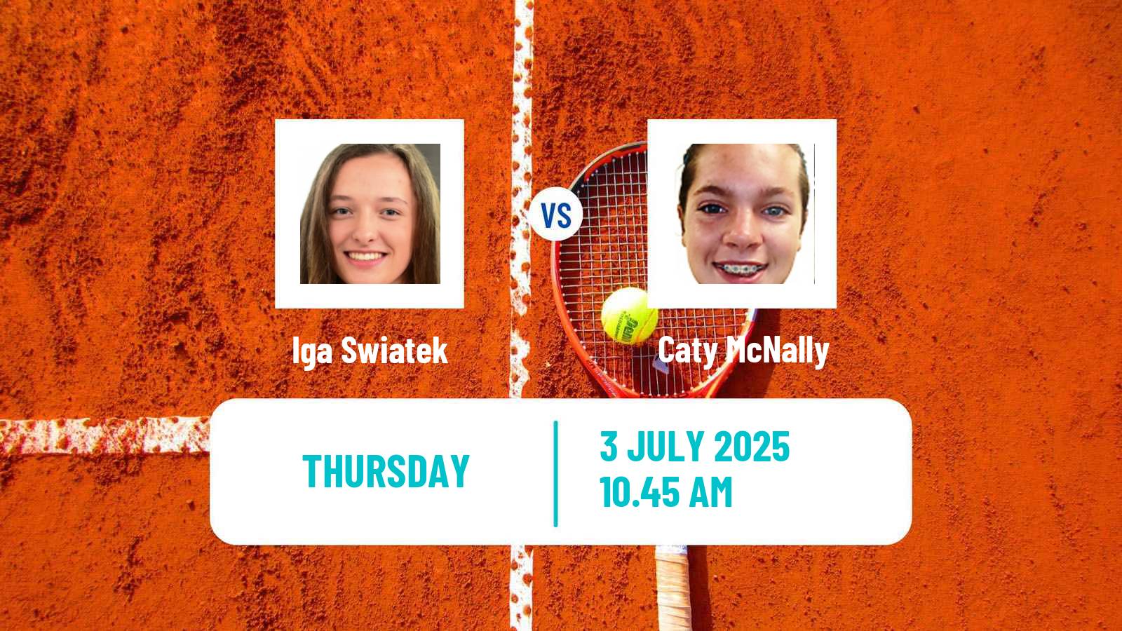 Tennis WTA Wimbledon Iga Swiatek - Caty McNally