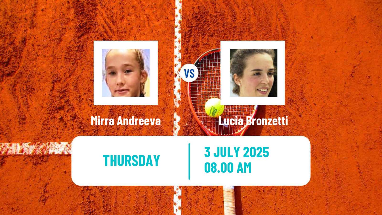 Tennis WTA Wimbledon Mirra Andreeva - Lucia Bronzetti