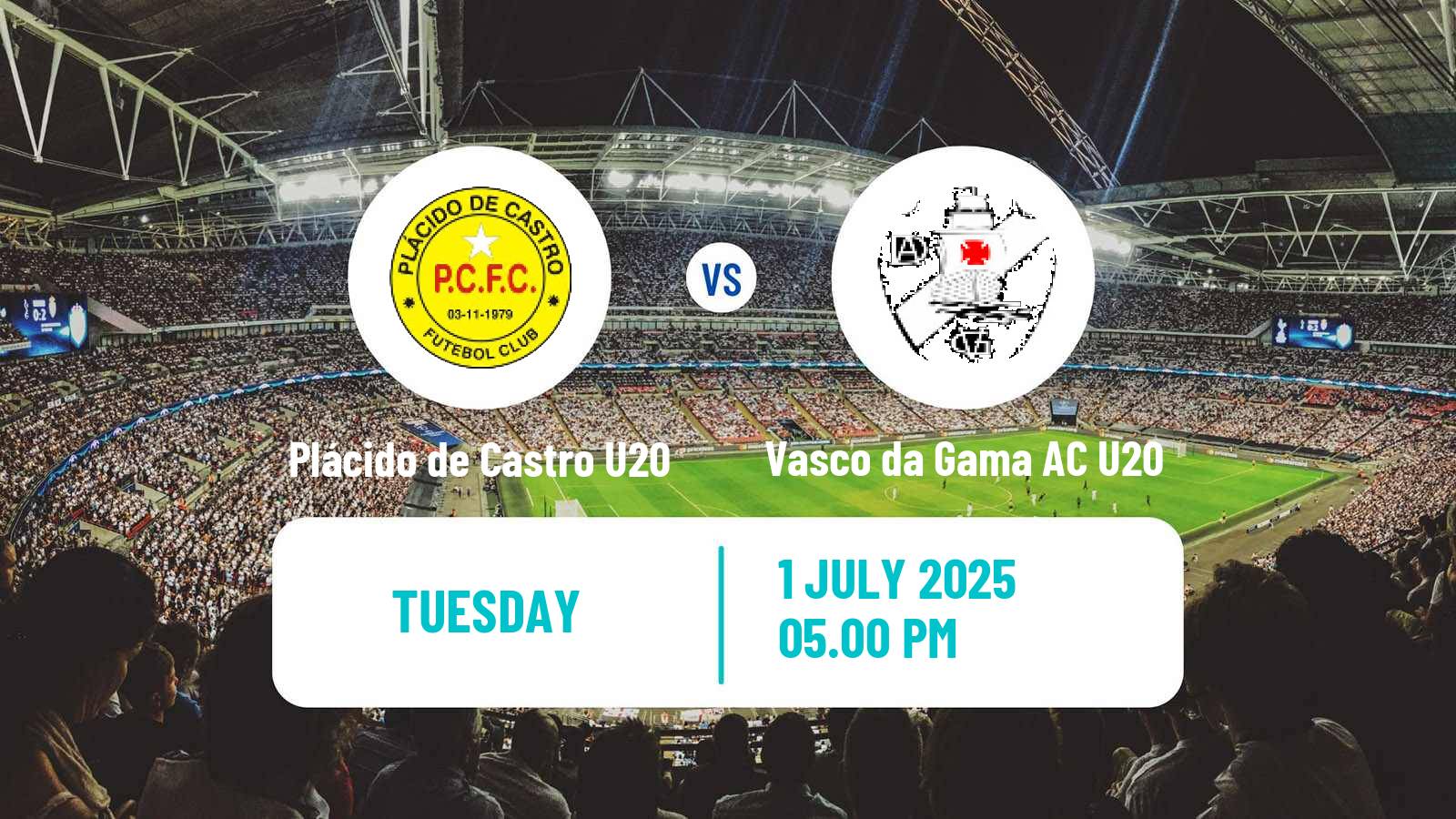Soccer Brazilian Acreano U20 Plácido de Castro U20 - Vasco da Gama AC U20